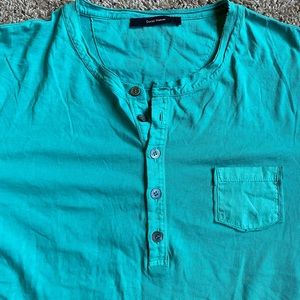 David Naman Henley Pocket Shirt Green Large